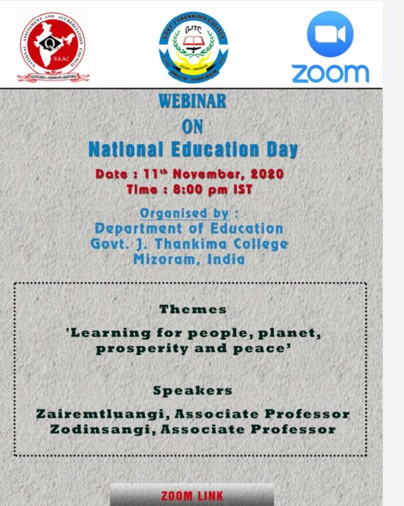 GJTC- 12th Nov, 2020 WEBINAR ON NATIONAL EDUCATION DAY 11TH NOVEMBER ...